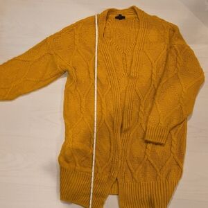 Topshop Golden Yellow Knit Sweater Cardigan
